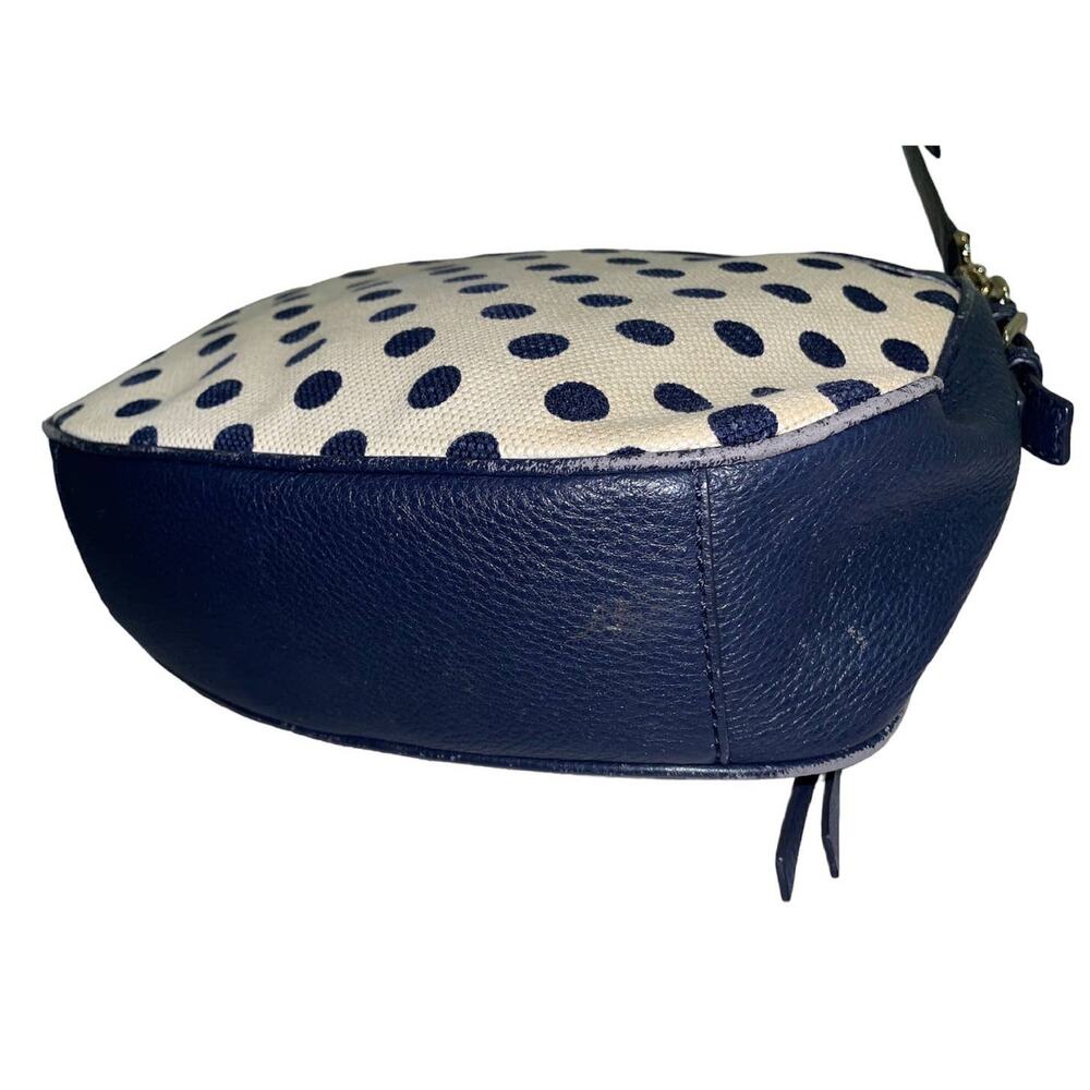 Kate Spade NY Navy Polka Dot Cobble Hill Canvas & Leather Devin Convertible Bag - Picture 7 of 10